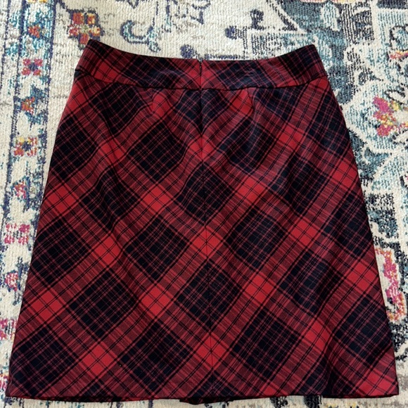 Talbots Wool Blend Plaid Long Pencil Pleated Front Skirt Size 16W - Picture 3 of 3